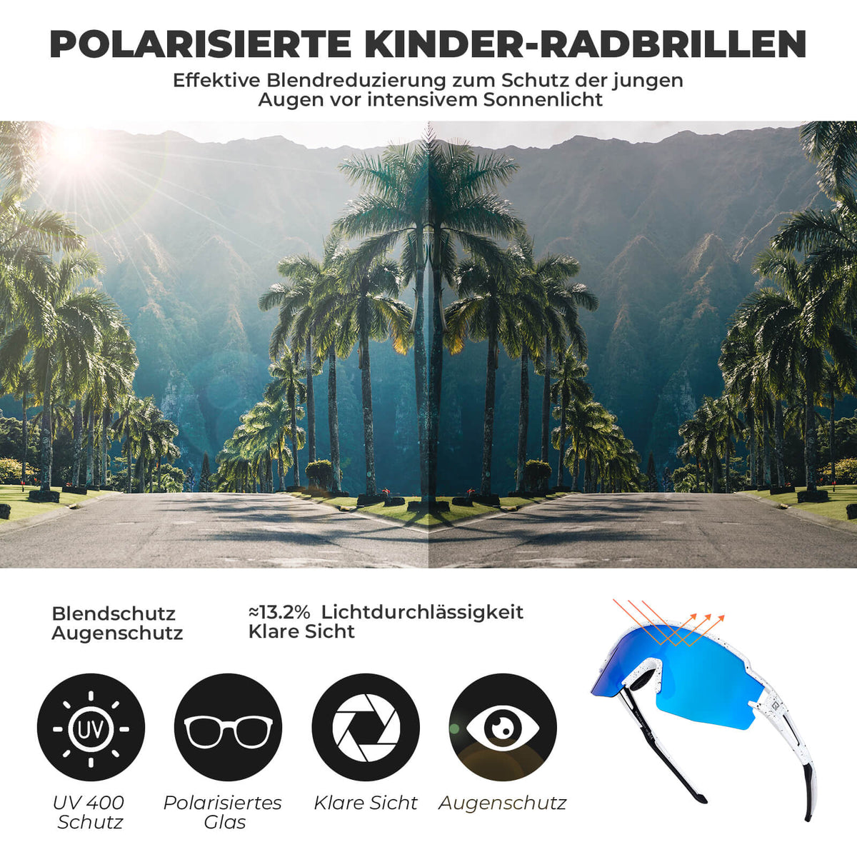 ROCKBROS Spolarizowane okulary sportowe i rowerowe dla dzieci