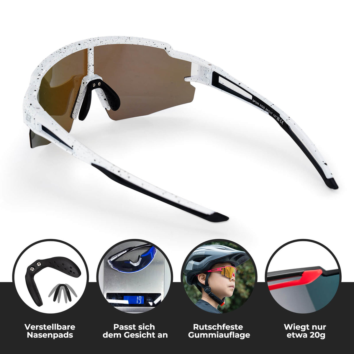 ROCKBROS Spolarizowane okulary sportowe i rowerowe dla dzieci