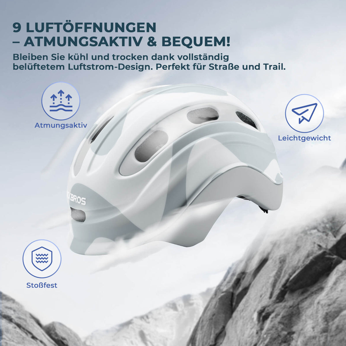 ROCKBROS Kask dziecięcy Kompatybilny z tylnym światłem 54–58 cm 6–18 lat
