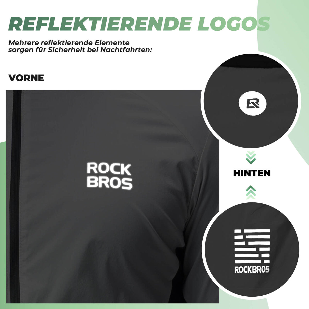 ROCKBROS Lekka kurtka rowerowa oddychająca odbłyskowa szara męska