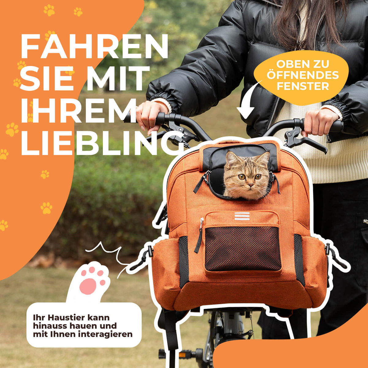 ROCKBROS Torba kierownicowa do zwierząt do Brompton/roweru składanego 21 L