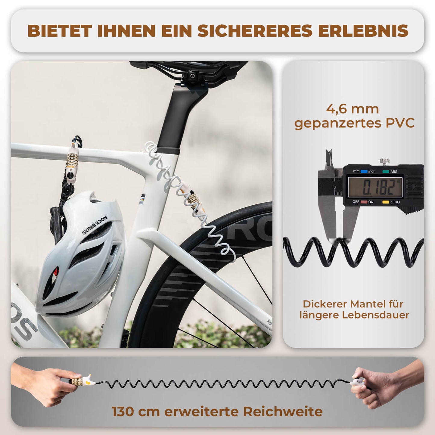 Wielofunkcyjna blokada rowerowa, dziecięca blokada szyfrowa, blokada kasku, ROCKBROS