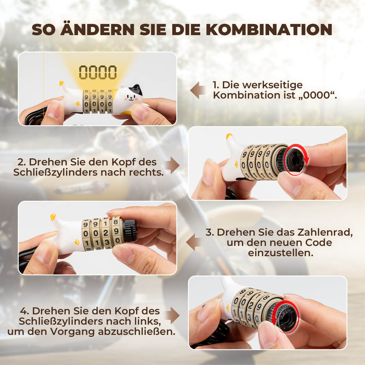 Wielofunkcyjna blokada rowerowa, dziecięca blokada szyfrowa, blokada kasku, ROCKBROS