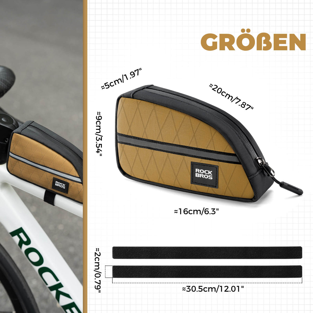 ROCKBROS Torba na rurę górną 0,8L Lekka do rowerów składanych