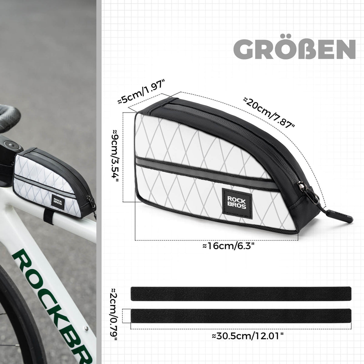 ROCKBROS Torba na rurę górną 0,8L Lekka do rowerów składanych