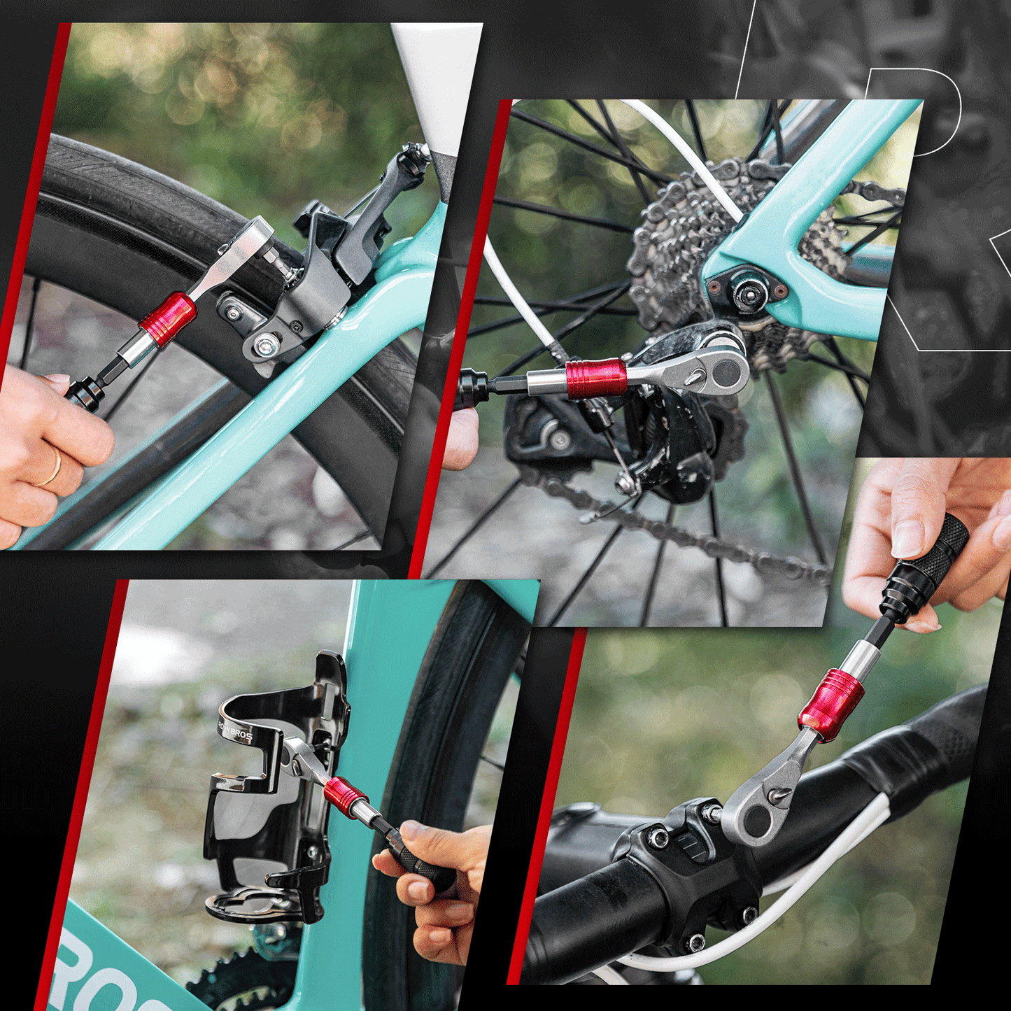 Zestaw kluczy grzechotkowych 1/4 cala Mini narzędzie naprawcze ROCKBROS