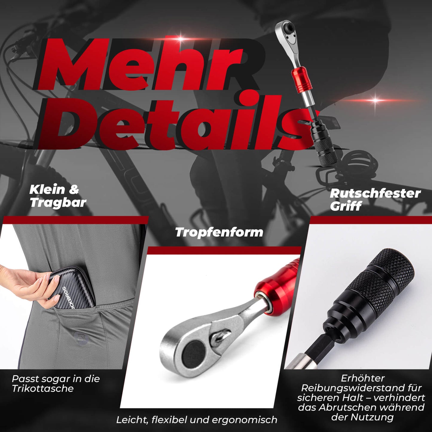 Zestaw kluczy grzechotkowych 1/4 cala Mini narzędzie naprawcze ROCKBROS