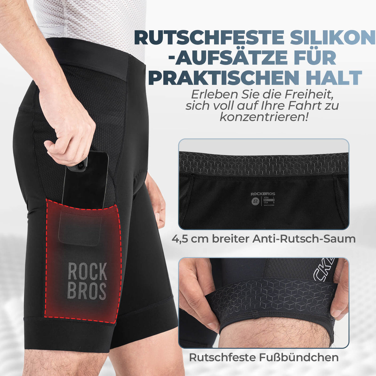 ROCKBROS Szybkoschnące spodenki rowerowe Oddychające Męskie Lato