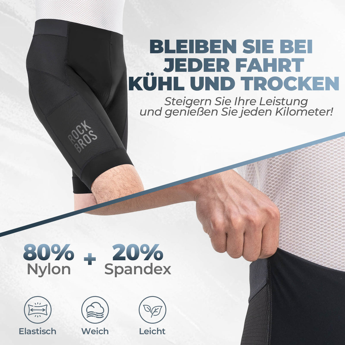 ROCKBROS Szybkoschnące spodenki rowerowe Oddychające Męskie Lato
