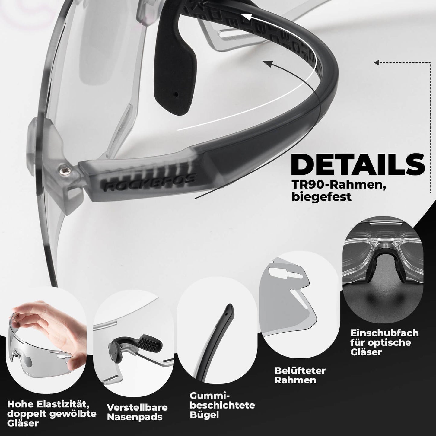 Okulary przeciwsłoneczne, wiatroszczelne okulary rowerowe do uprawiania sportów na świeżym powietrzu, ROCKBROS