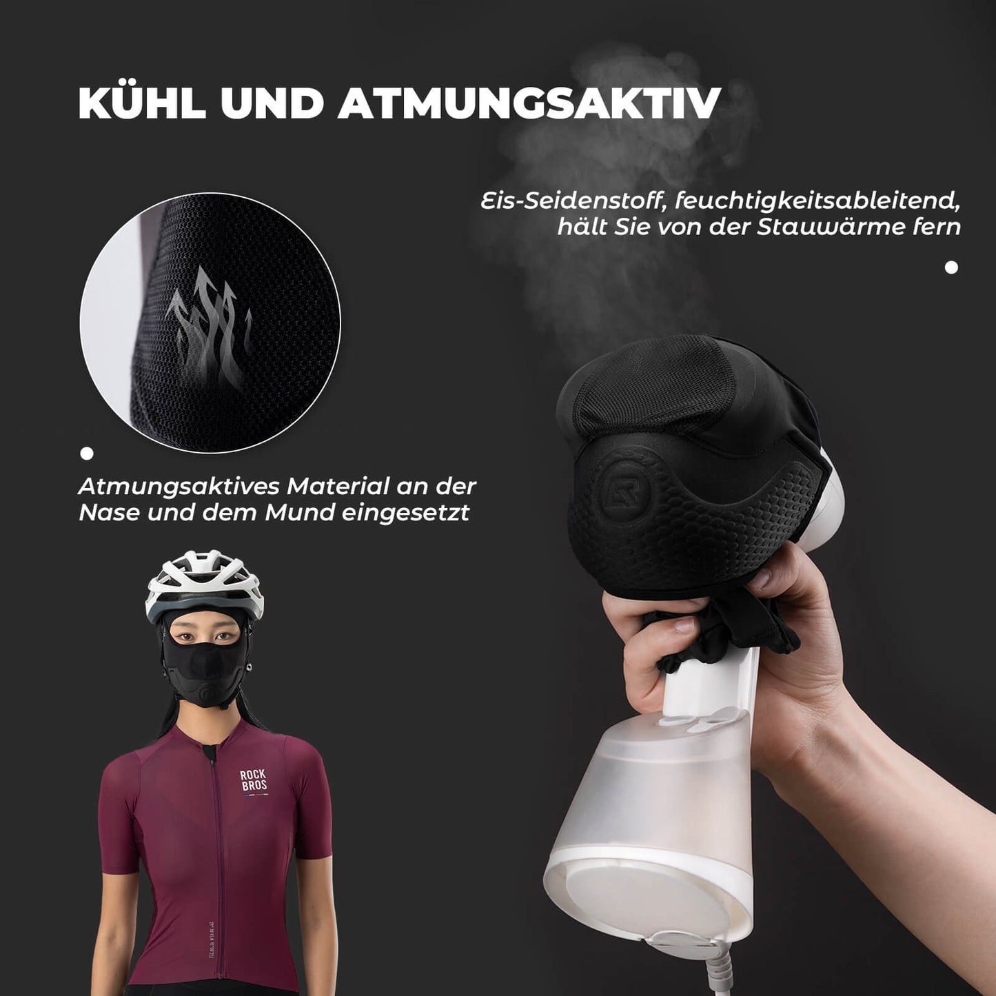 Kominiarki ocieplane, letnia ochrona twarzy, elastyczne, ROCKBROS