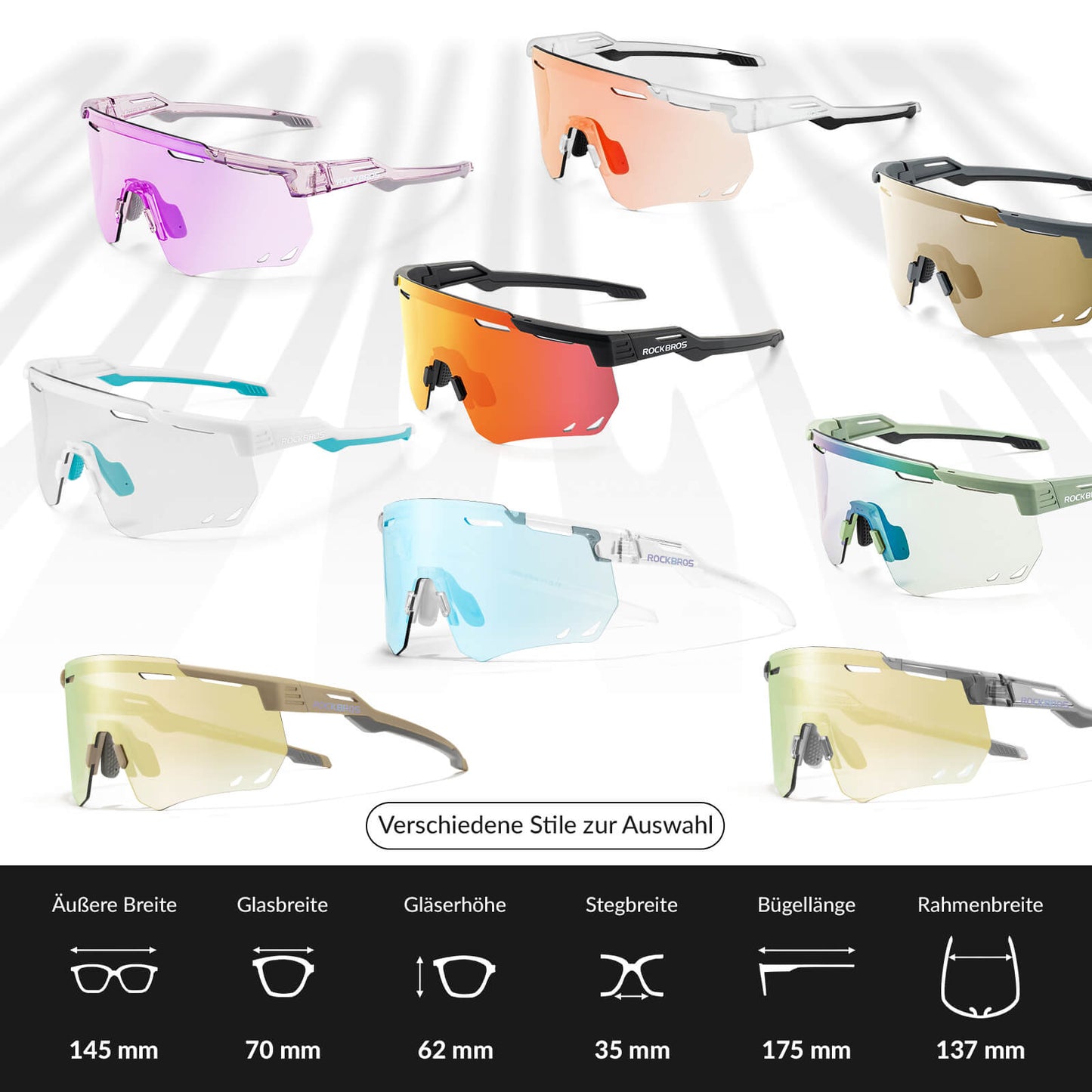 Ultralekkie okulary rowerowe, fotochromowe okulary przeciwsłoneczne z ochroną UV400, ROCKBROS