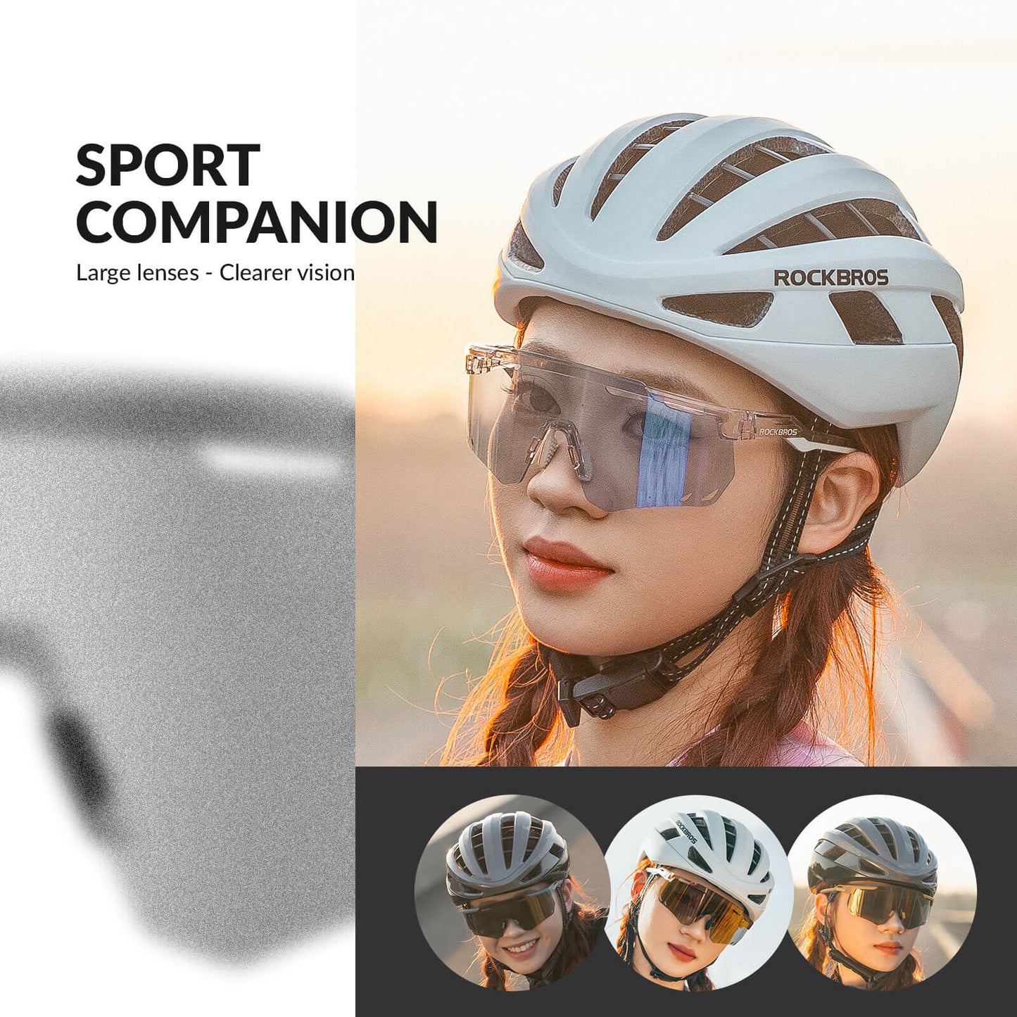 Ultralekkie okulary rowerowe, fotochromowe okulary przeciwsłoneczne z ochroną UV400, ROCKBROS