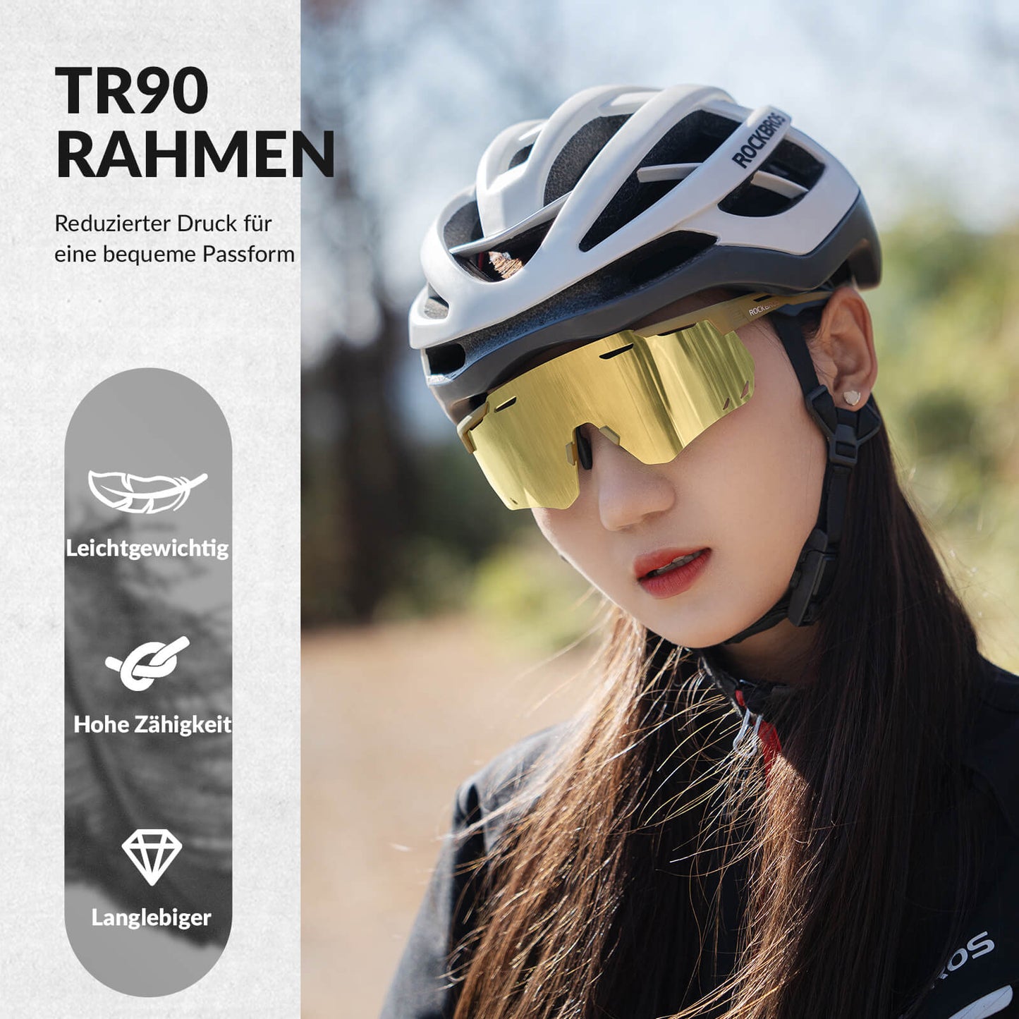 Ultralekkie okulary rowerowe, fotochromowe okulary przeciwsłoneczne z ochroną UV400, ROCKBROS