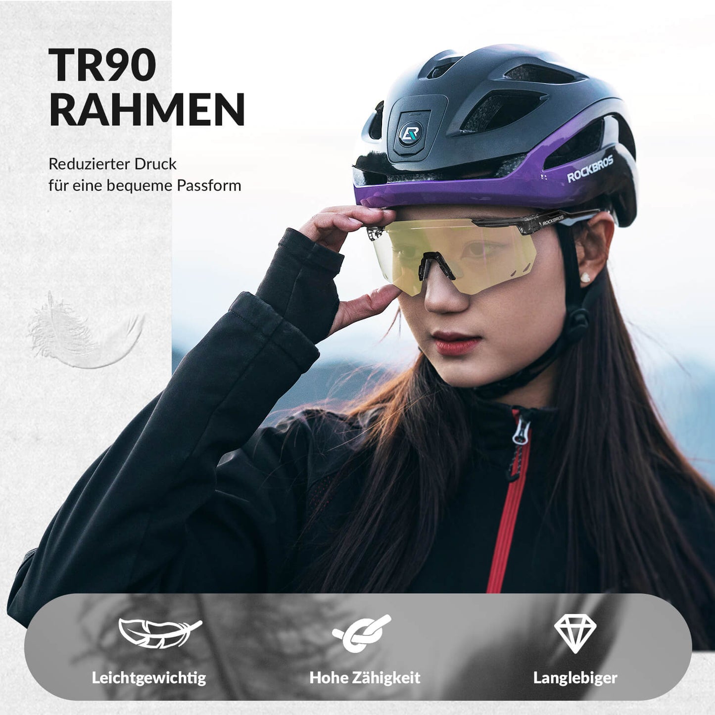 Ultralekkie okulary rowerowe, fotochromowe okulary przeciwsłoneczne z ochroną UV400, ROCKBROS