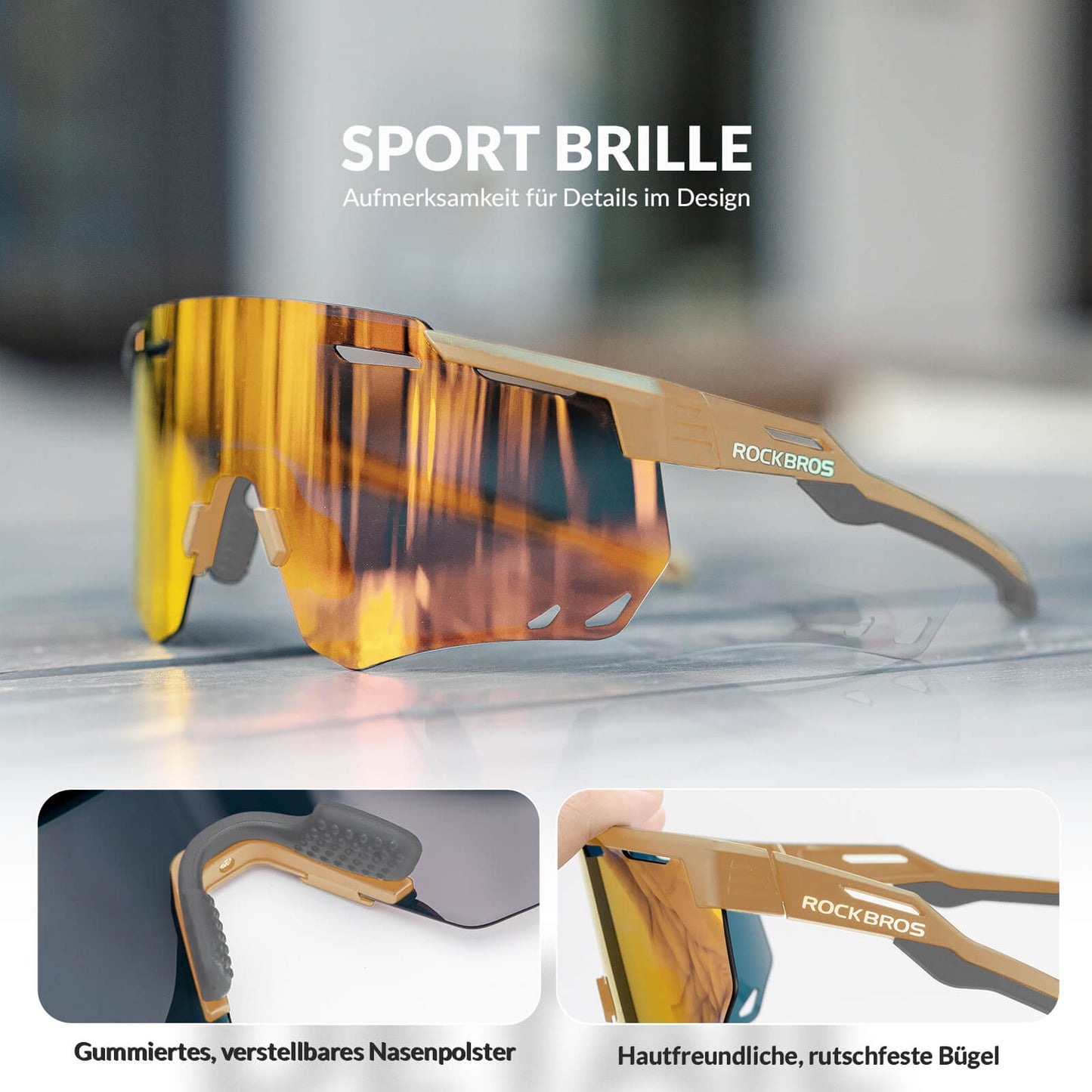 Ultralekkie okulary rowerowe, fotochromowe okulary przeciwsłoneczne z ochroną UV400, ROCKBROS