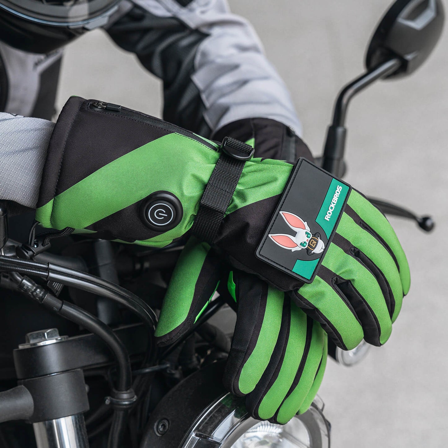 Zimowe podgrzewane rękawiczki rowerowe, 3 ustawienia grzania, rozmiary M-XL, ROCKBROS