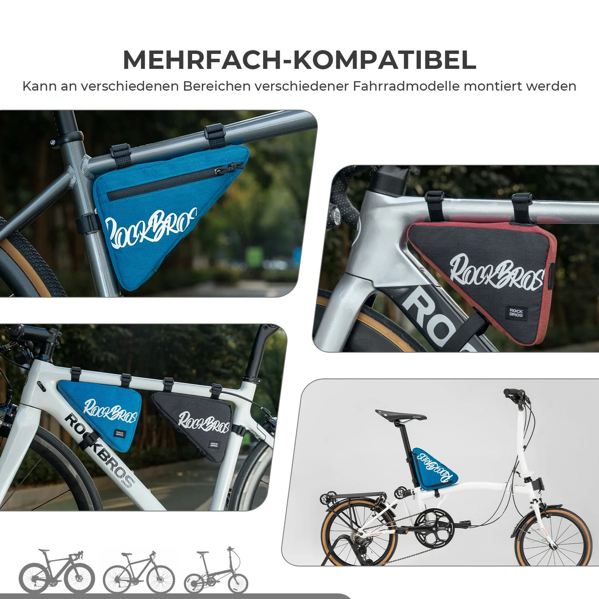 ROCKBROS Sakwa ramowa rowerowa sakwa trójkątna 0.8L–1.4L
