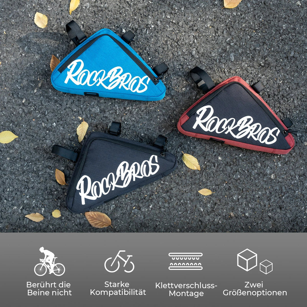 ROCKBROS Sakwa ramowa rowerowa sakwa trójkątna 0.8L–1.4L