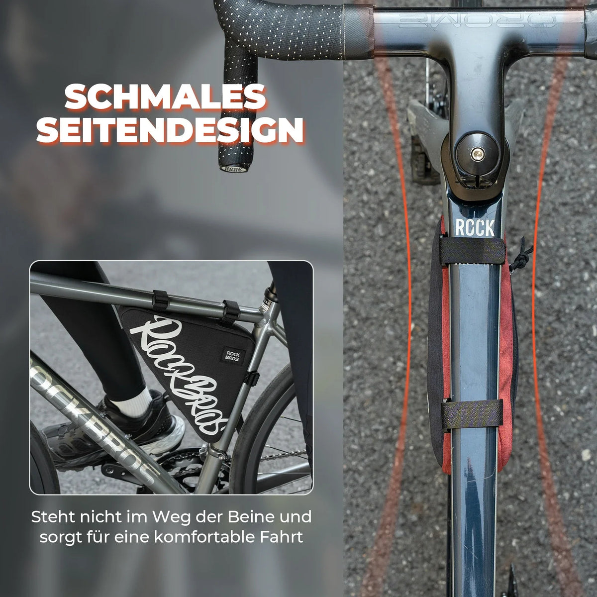 ROCKBROS Sakwa ramowa rowerowa sakwa trójkątna 0.8L–1.4L