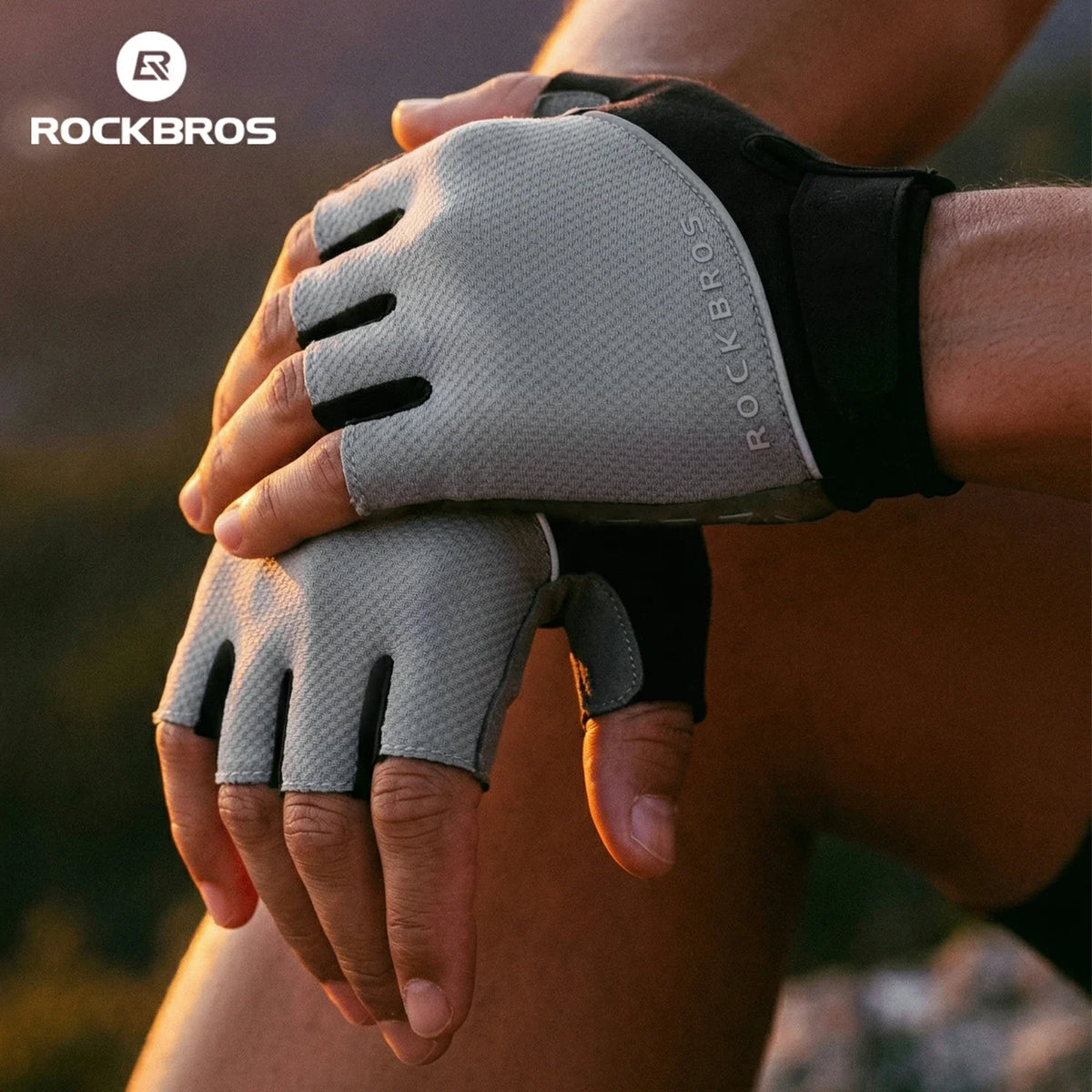 ROCKBROS S424 Rękawiczki rowerowe z odsłoniętymi palcami
