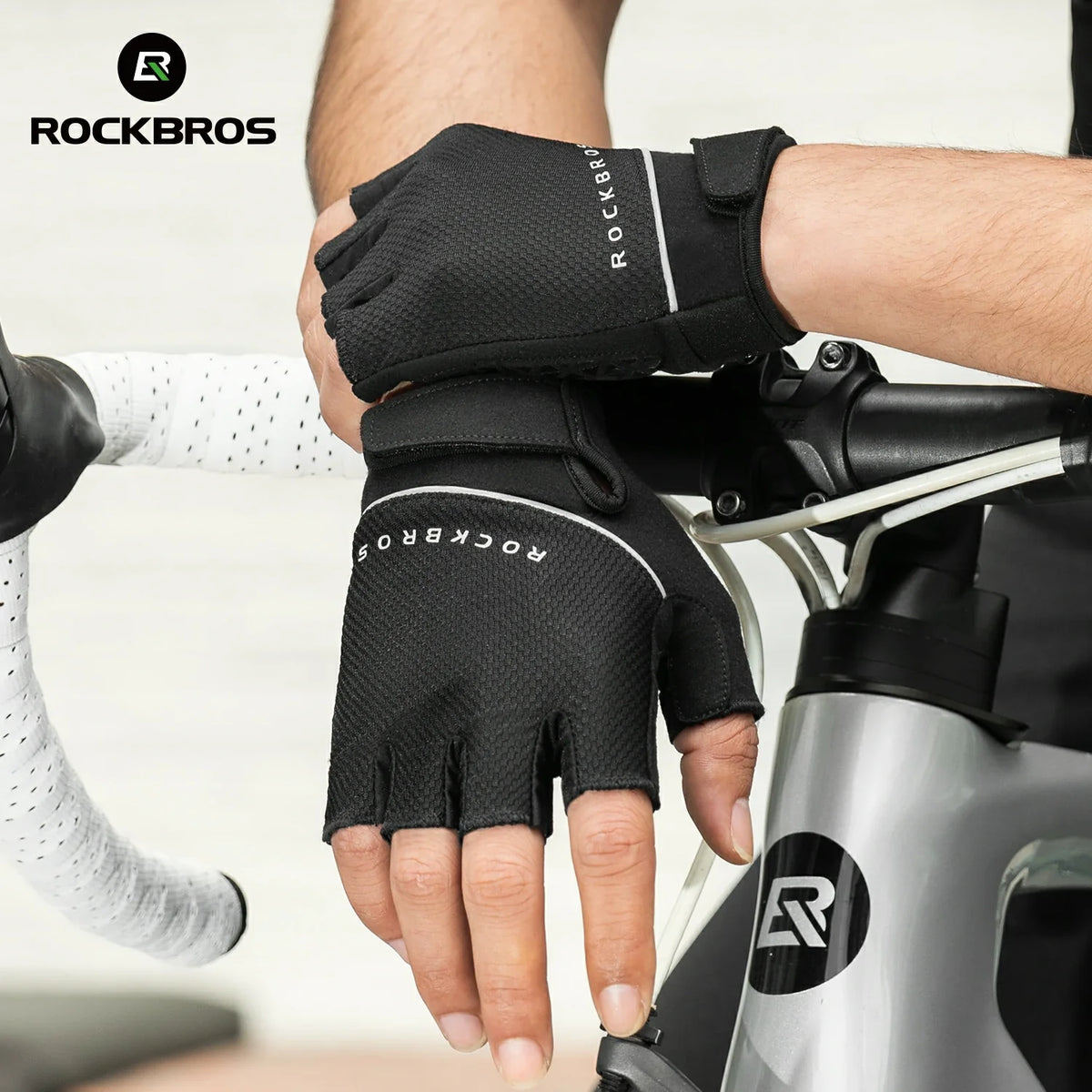 ROCKBROS S424 Rękawiczki rowerowe z odsłoniętymi palcami