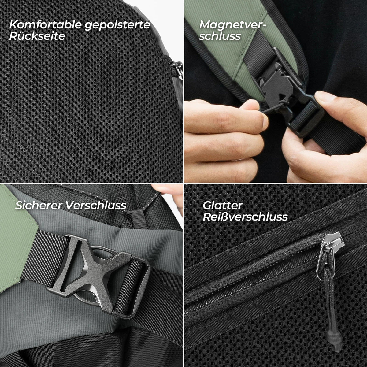 ROCKBROS Sling Bag Duża, Sling Plecak z zapięciem magnetycznym, Torba Crossbody