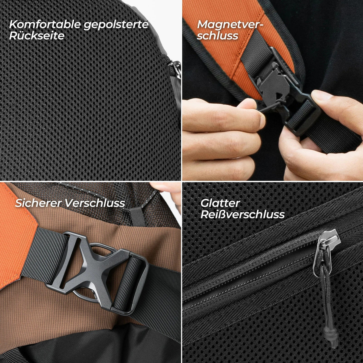 ROCKBROS Sling Bag Duża, Sling Plecak z zapięciem magnetycznym, Torba Crossbody