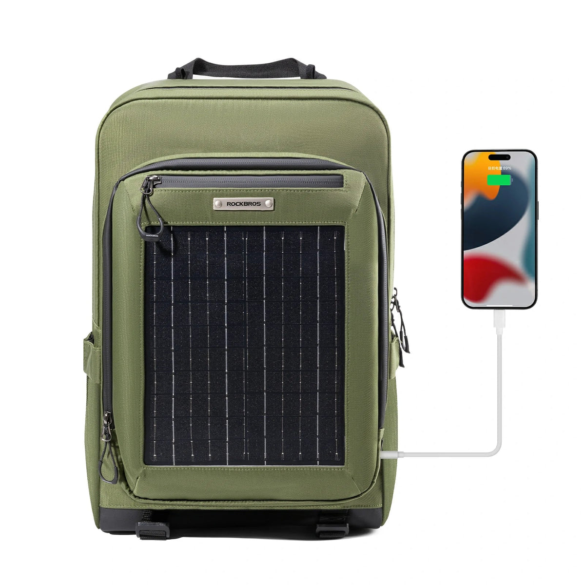 ROCKBROS Plecak solarny Solar Rucksack 20L z elastycznym, odpinanym 10V 14W