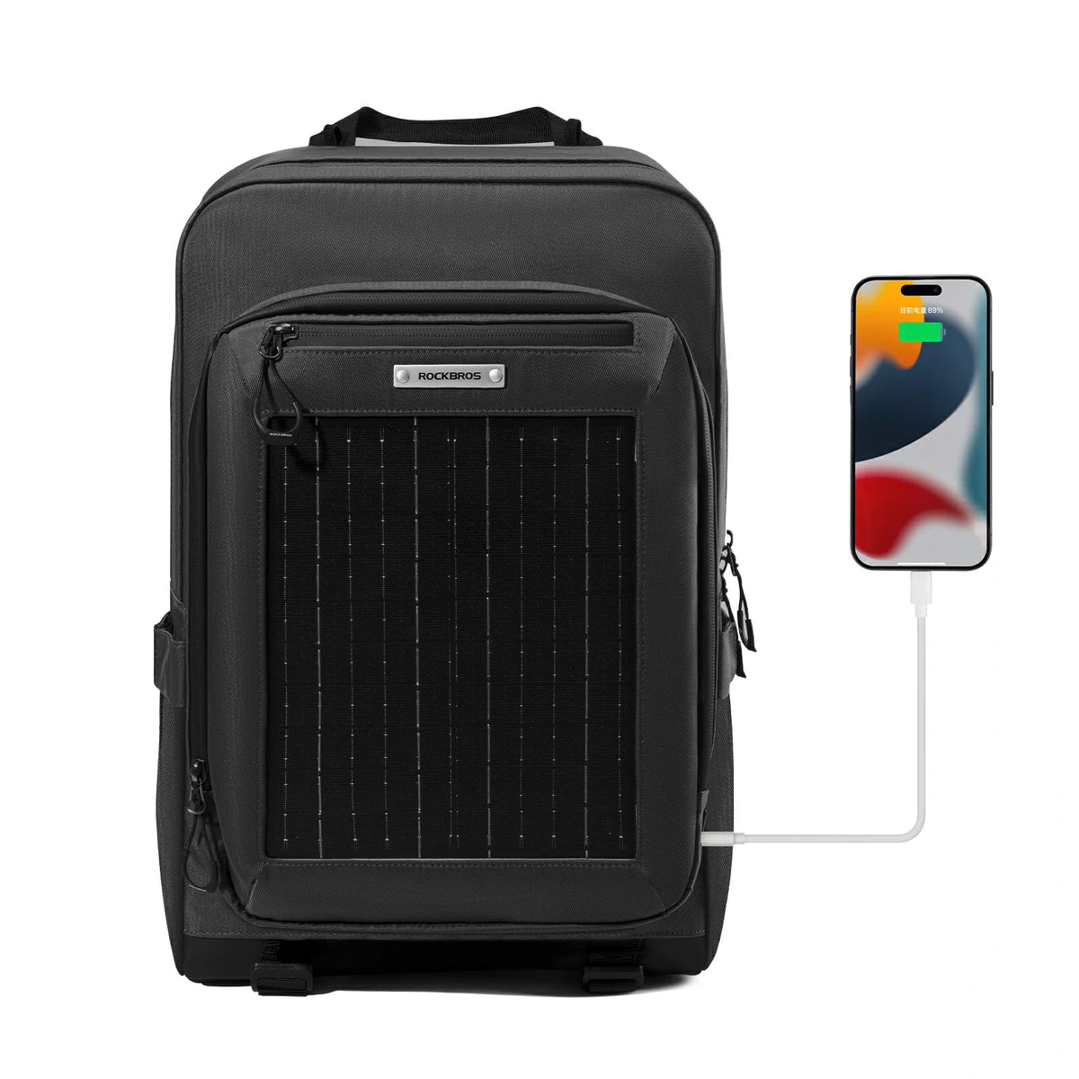 ROCKBROS Plecak solarny Solar Rucksack 20L z elastycznym, odpinanym 10V 14W
