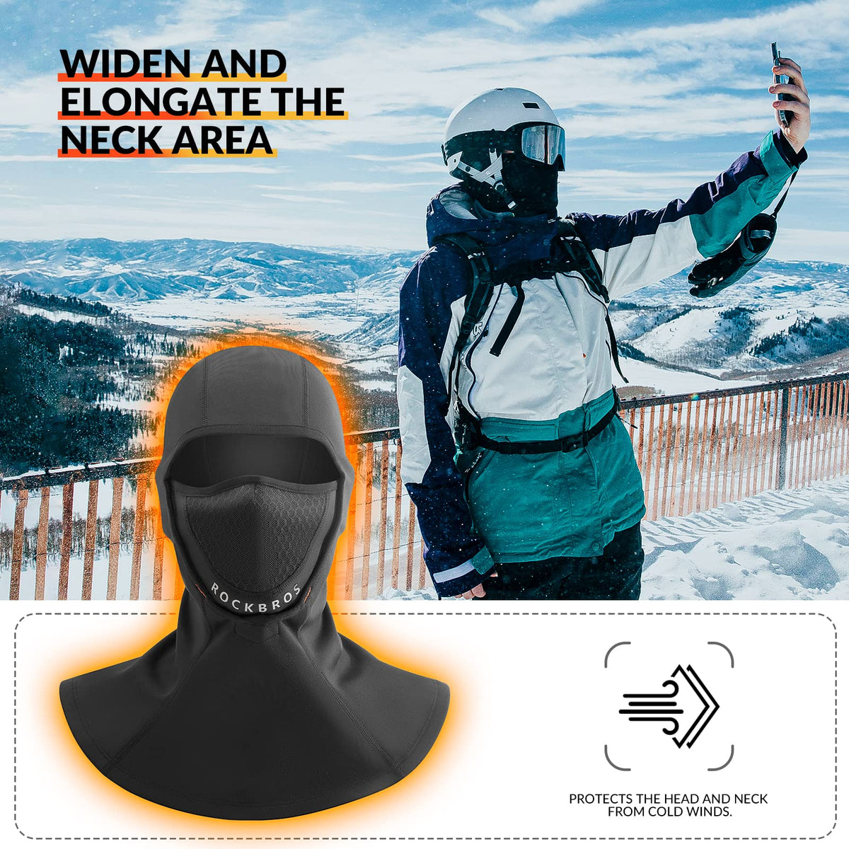 ROCKBROS Kominiarka zimowa Balaclava 54-63cm