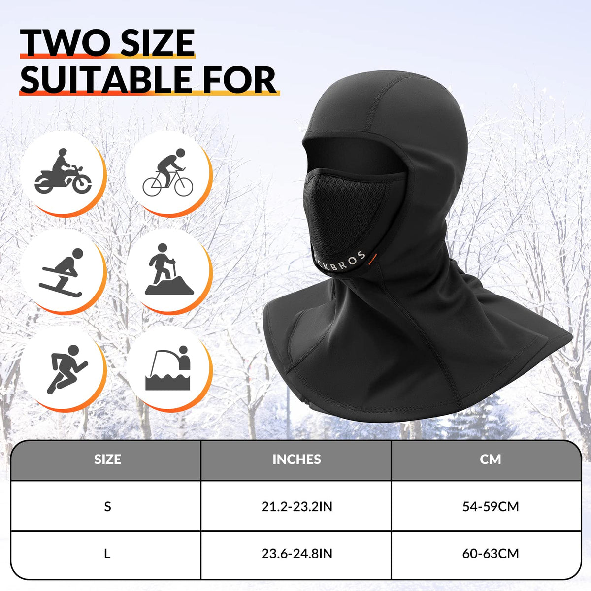 ROCKBROS Kominiarka zimowa Balaclava 54-63cm