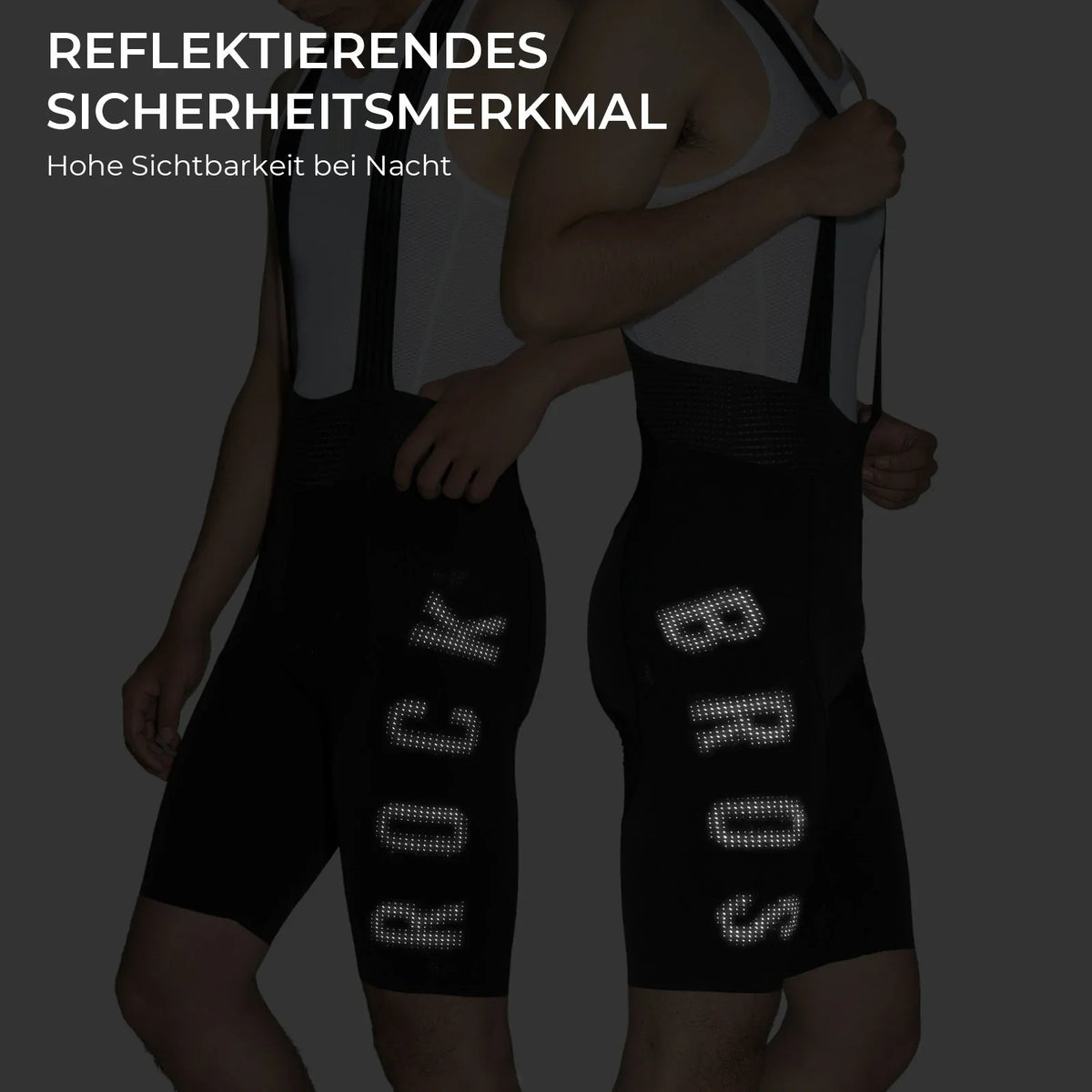 ROCKBROS Spodenki z szelkami rowerowe męskie z elastycznym ergonomicznym 4D pady