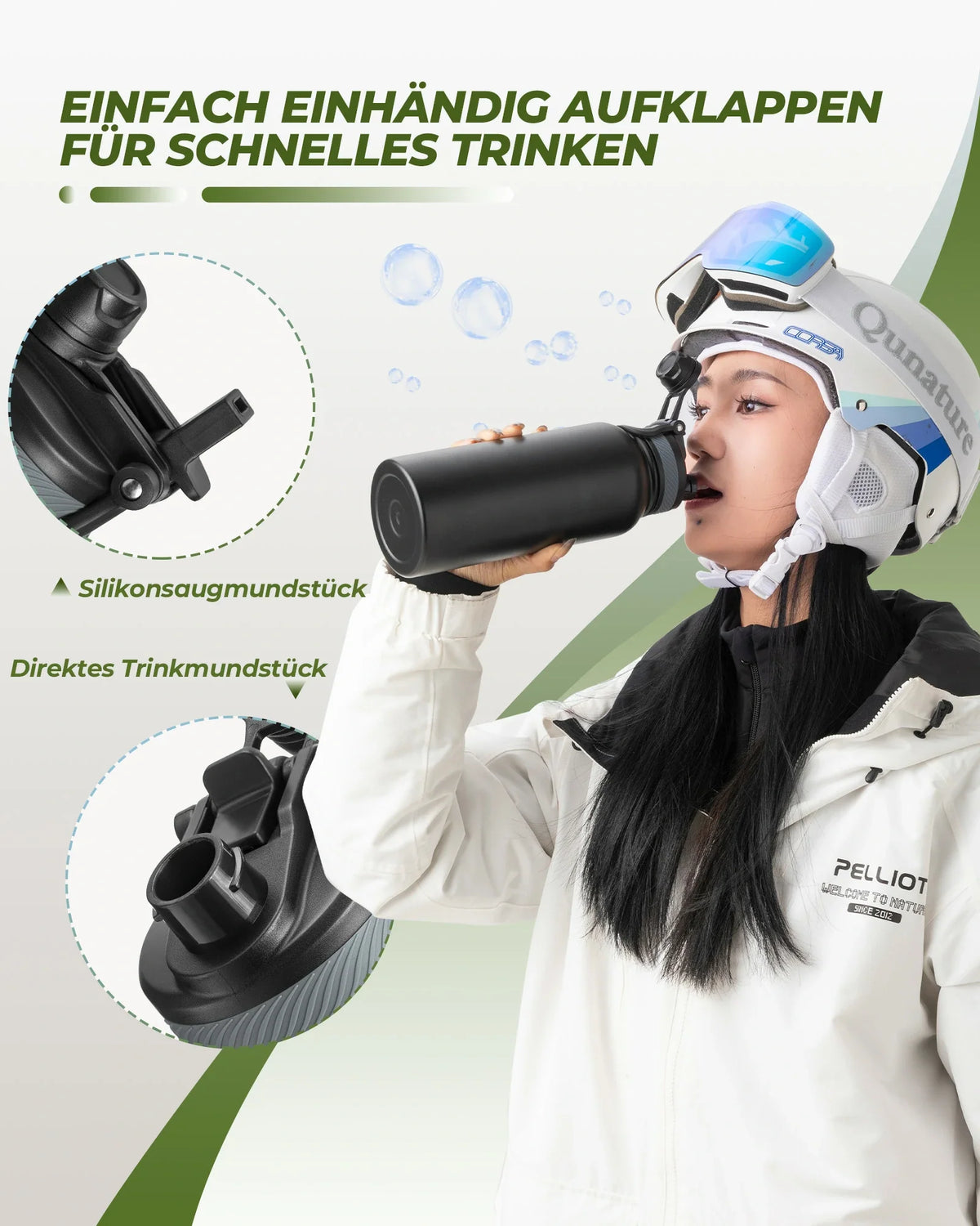 ROCKBROS Butelka ze stali nierdzewnej 550ml/650ml/1000ml/1200ml termos bez BPA butelka rowerowa