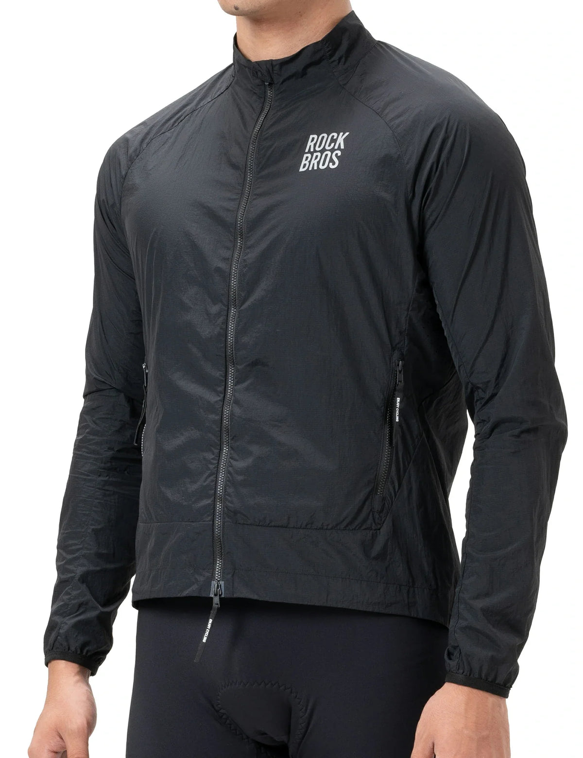 ROCKBROS Ochronna przed wiatrem kurtka rowerowa, lekna, oddychająca, szybkoschnąca windbreaker, składana