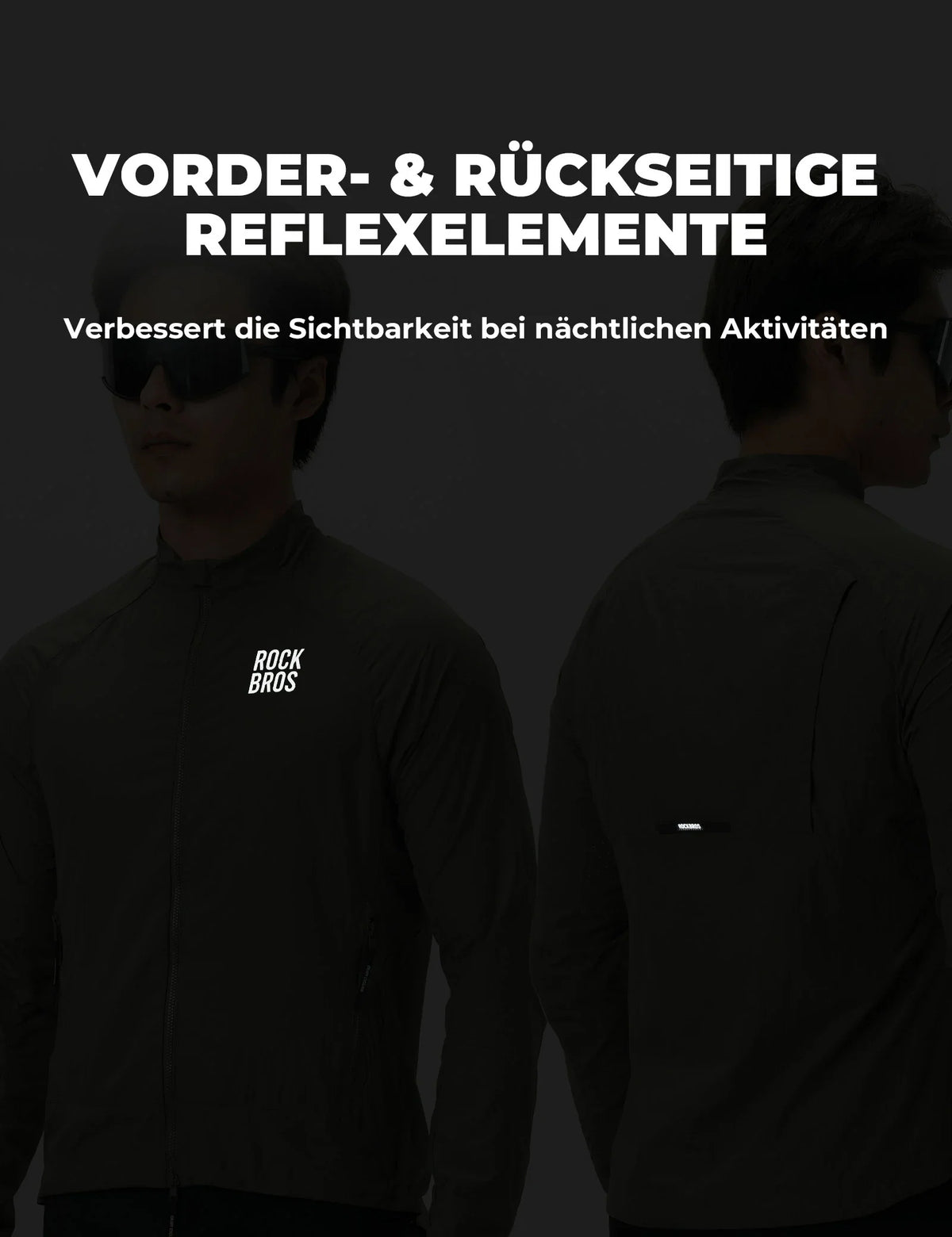 ROCKBROS Ochronna przed wiatrem kurtka rowerowa, lekna, oddychająca, szybkoschnąca windbreaker, składana