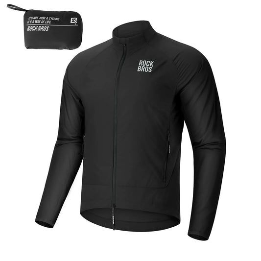ROCKBROS Ochronna przed wiatrem kurtka rowerowa, lekna, oddychająca, szybkoschnąca windbreaker, składana