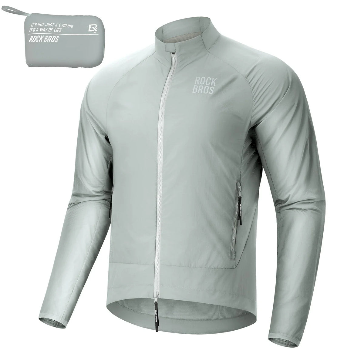 ROCKBROS Ochronna przed wiatrem kurtka rowerowa, lekna, oddychająca, szybkoschnąca windbreaker, składana
