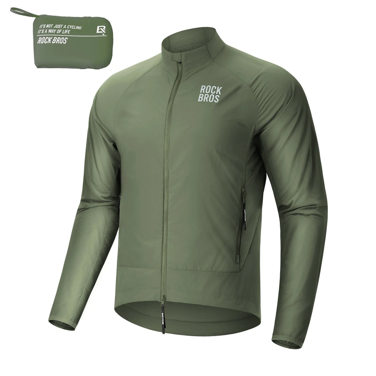 ROCKBROS Ochronna przed wiatrem kurtka rowerowa, lekna, oddychająca, szybkoschnąca windbreaker, składana