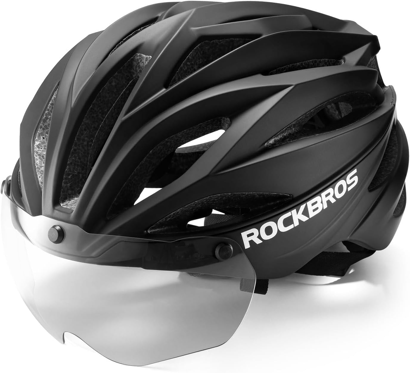 ROCKBROS Kask rowerowy dla dorosłych z wizjerem Magnetyczny zdejmowany Oddychający Regulowany dla mężczyzn i kobiet 58-62 cm