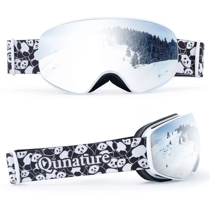Gogle narciarskie Qunature, gogle snowboardowe dla dzieci i dorosłych noszących okulary, przeciwmgielne