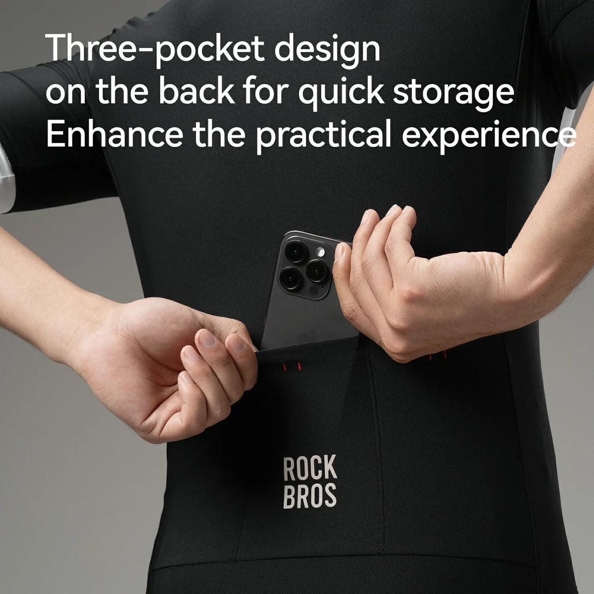 ROCKBROS Męska koszulka kolarska z krótkim rękawem w designie colorblock