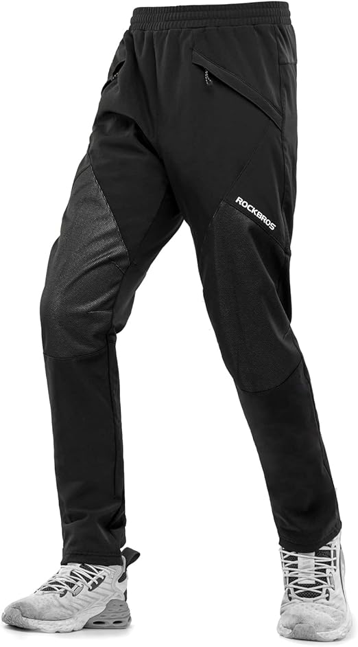 ROCKBROS Spodnie rowerowe zimowe męskie spodnie kolarskie wiatroszczelne termoaktywne spodenki