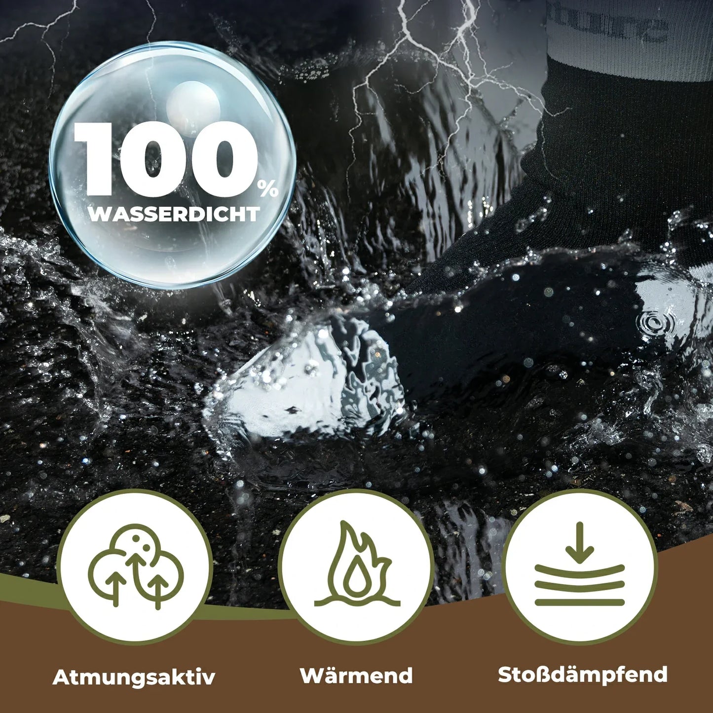 Wodoodporne skarpetki rowerowe, oddychające, unisex, Quantature