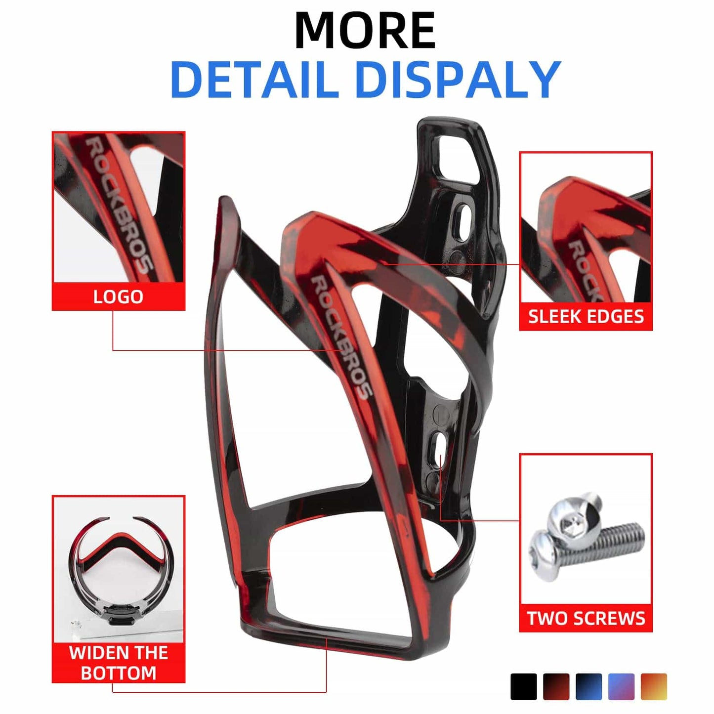 Lekki uchwyt na bidon rowerowy PC 35g ROCKBROS