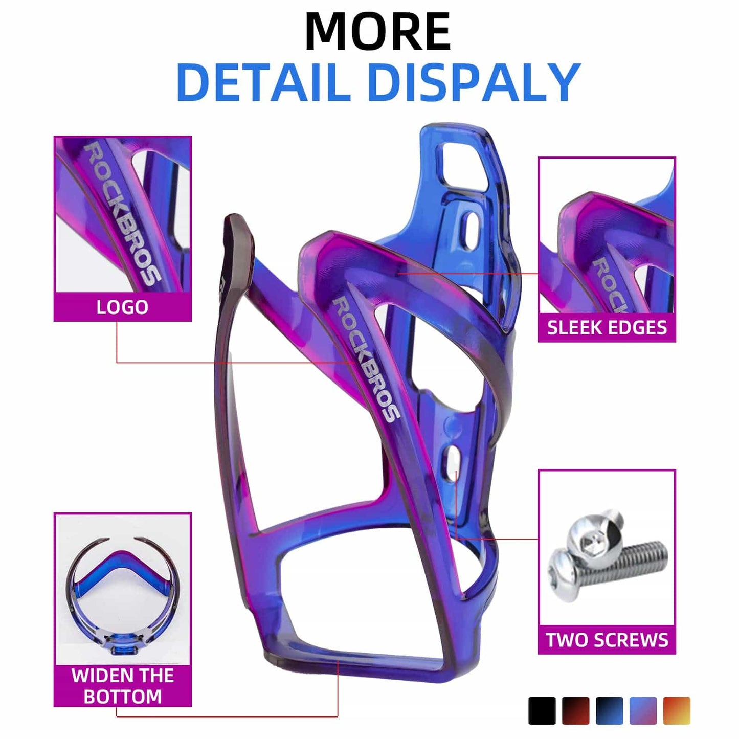 Lekki uchwyt na bidon rowerowy PC 35g ROCKBROS