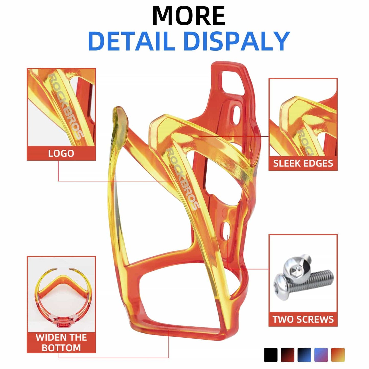 Lekki uchwyt na bidon rowerowy PC 35g ROCKBROS