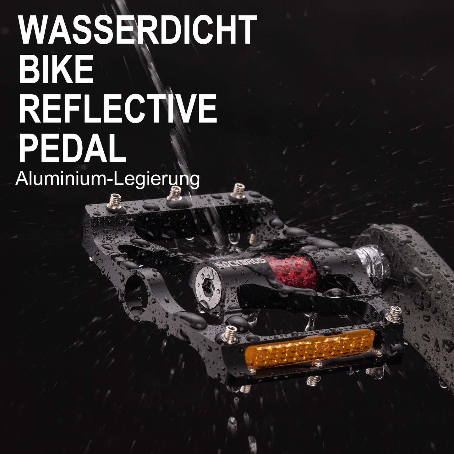 Pedały rowerowe aluminiowe 9/16 cala z dwoma odblaskami z PVC ROCKBROS