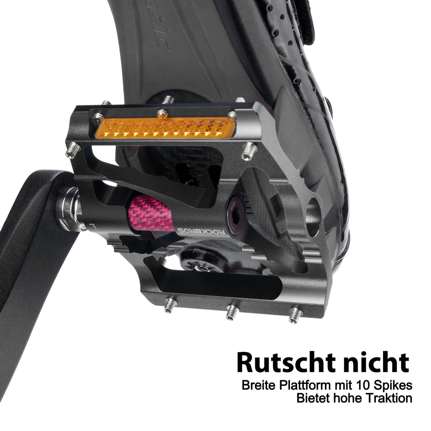 Pedały rowerowe aluminiowe 9/16 cala z dwoma odblaskami z PVC ROCKBROS