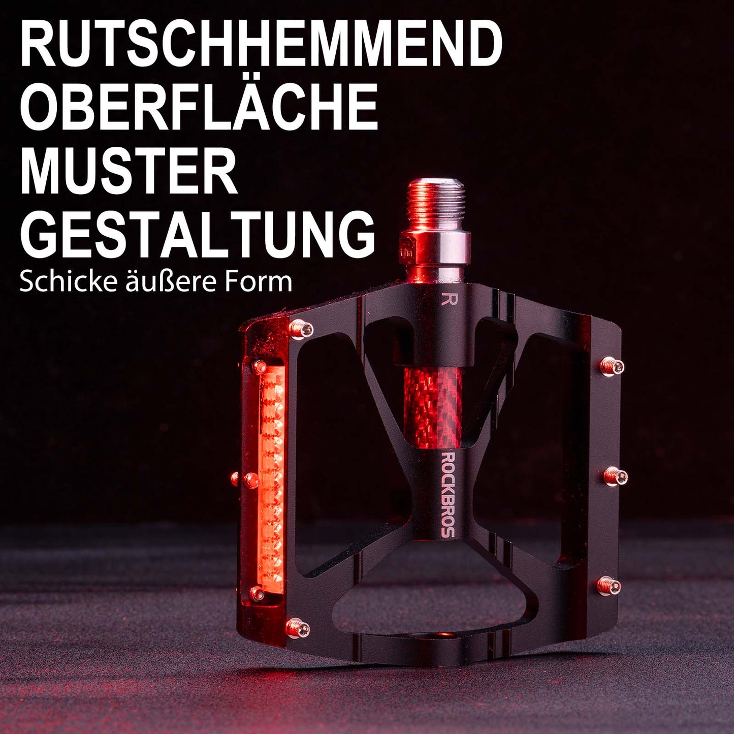 Pedały rowerowe aluminiowe 9/16 cala z dwoma odblaskami z PVC ROCKBROS